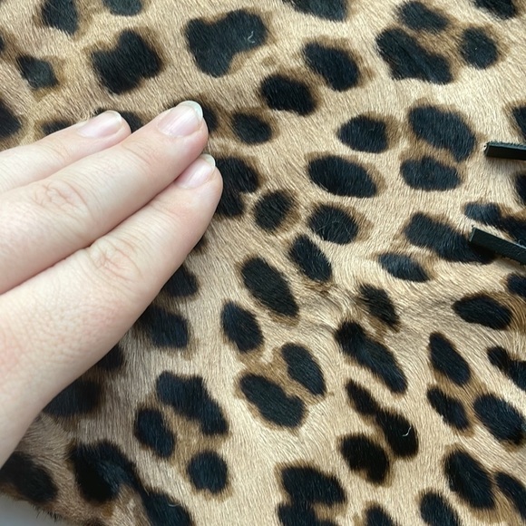 SIMONE CAMILLE Leopard real animal fur Leather Tassel clutch - Picture 4 of 9